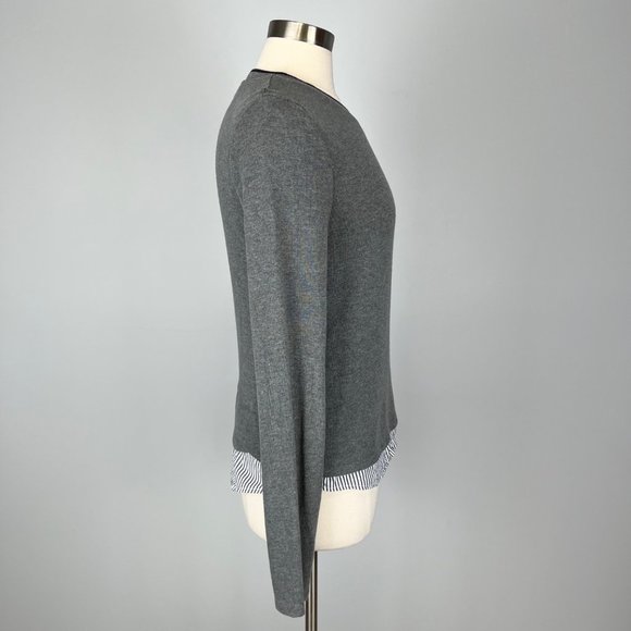 Bailey 44 Womens Manchester Gray Crew Neck Sweater Shirttail Hem size Large - Picture 9 of 16